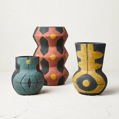 Large Geo Pattern Vase Red - Opalhouse™ Designed With Jungalow™