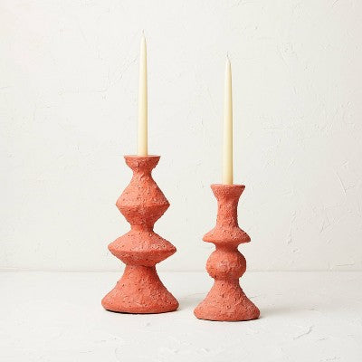  Short Clay Taper Candle Holder Red - Opalhouse™ Designed With Jungalow™